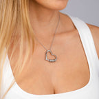 Collier cœur avec perles personnalisées gravées