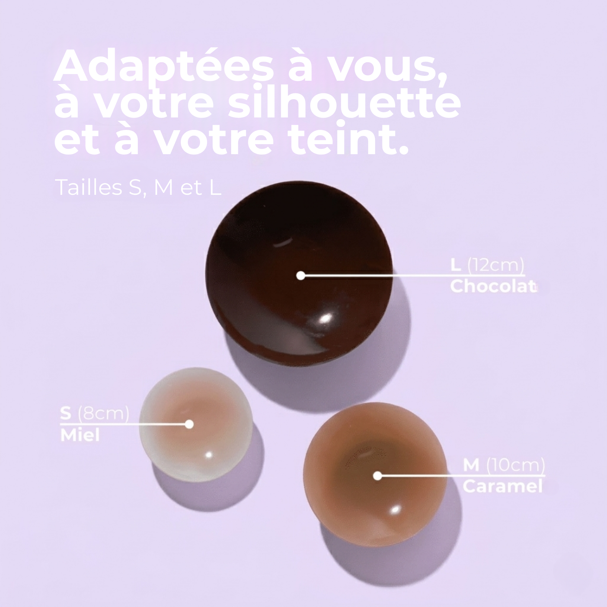 Cache-tétons ronds sans adhésif