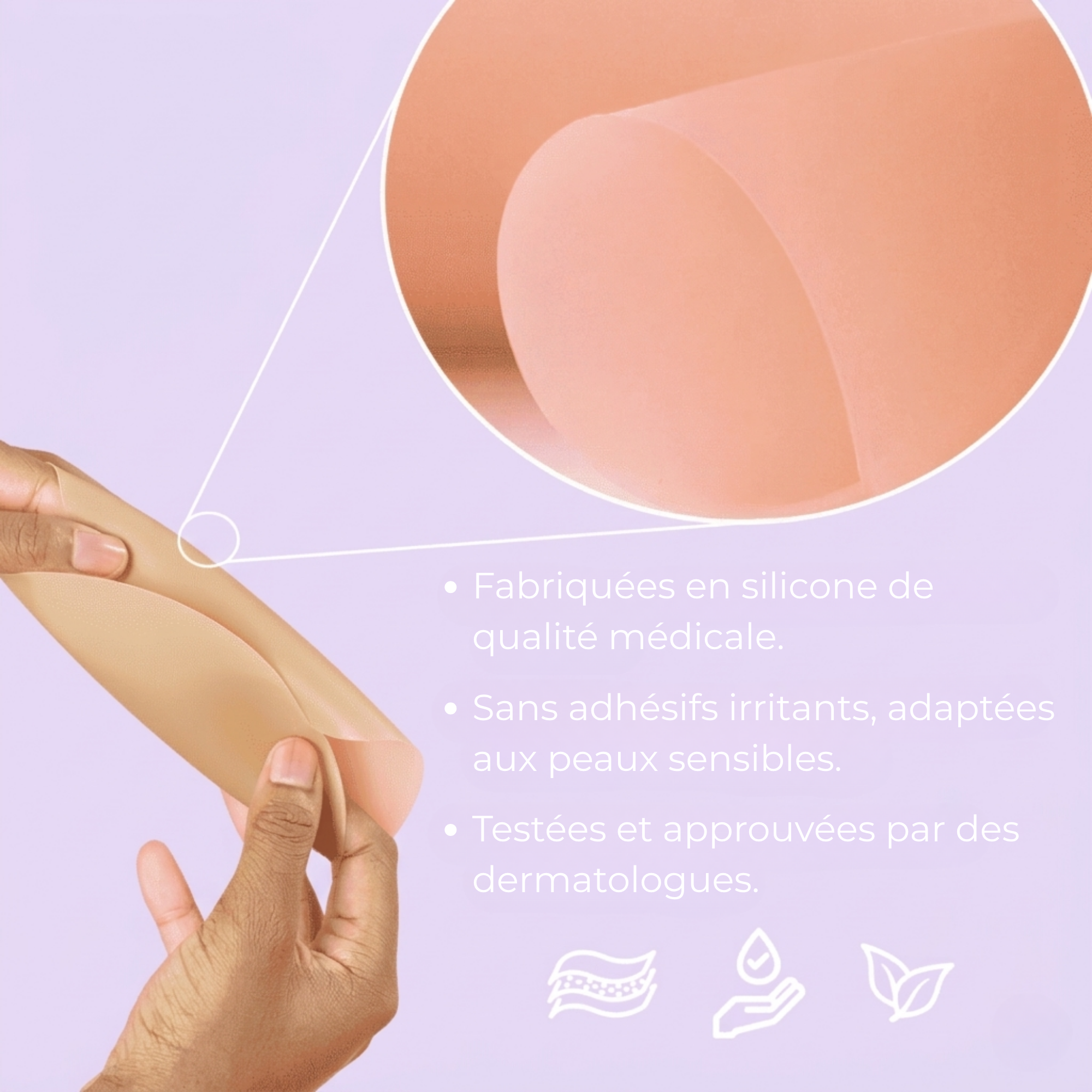 Cache-tétons ronds sans adhésif