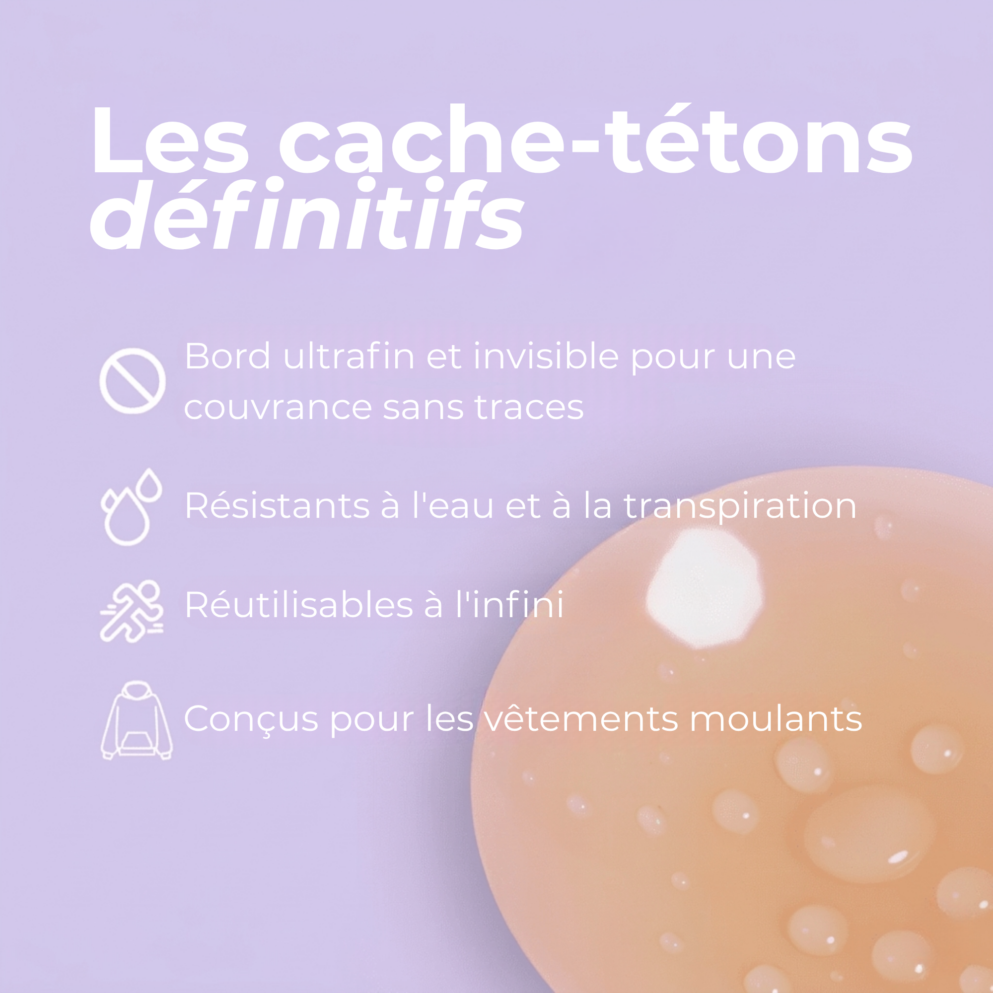 Cache-tétons ronds sans adhésif