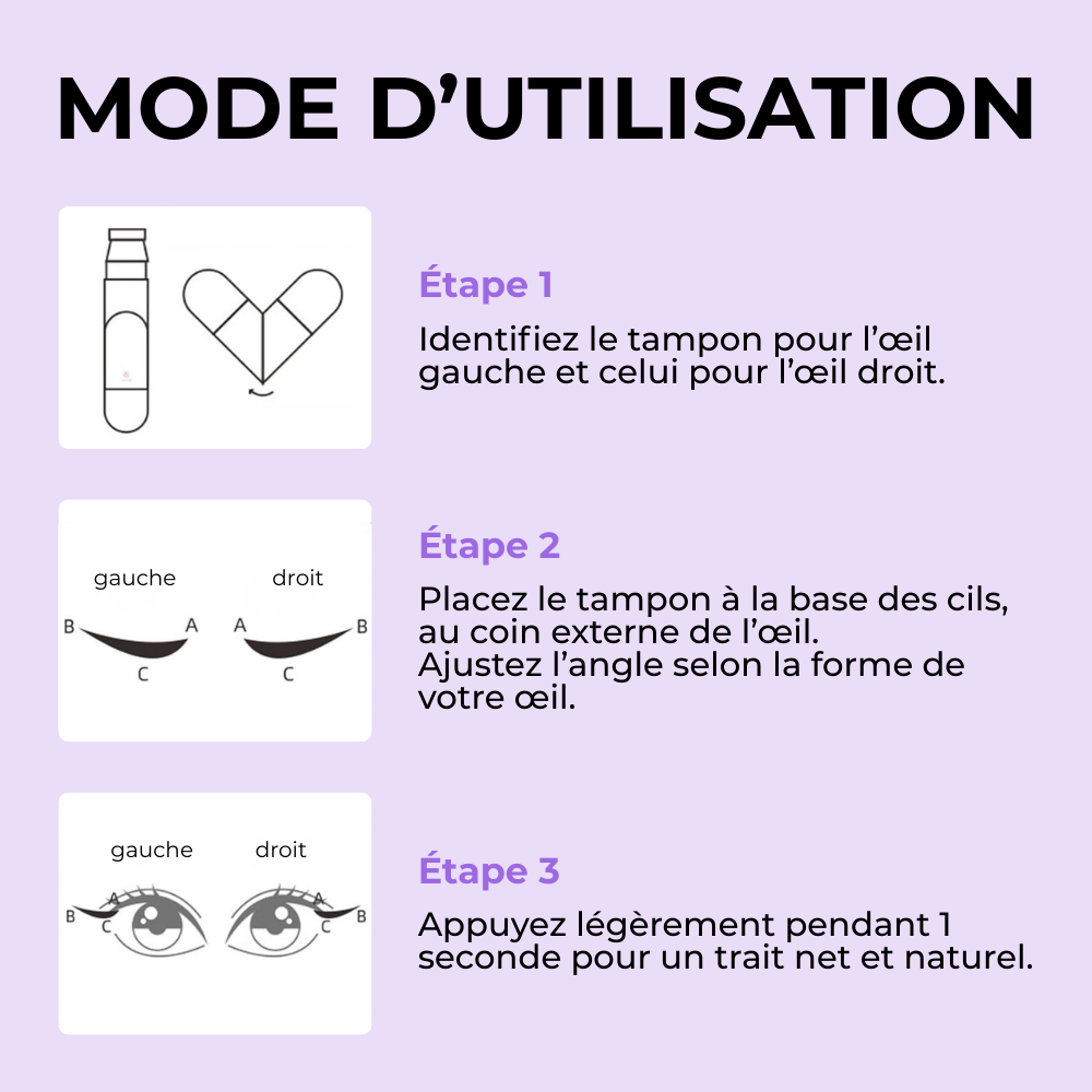 Tampon eyeliner rotatif à double pointe